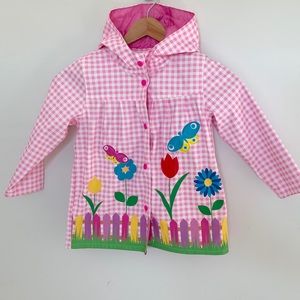 New with tags - Girls raincoat pink gingham